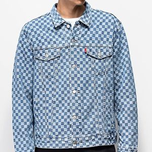 levis checkered denim jacket